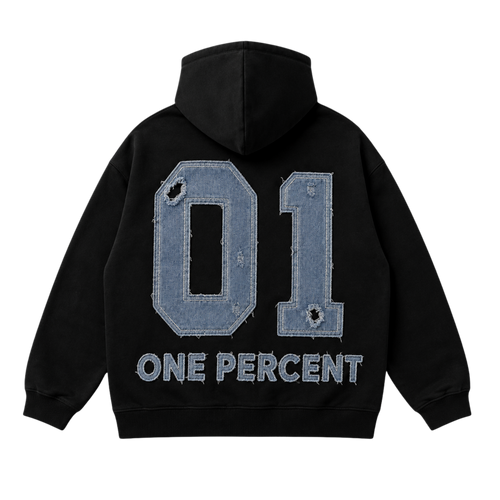 Cropped Denim Hoodie